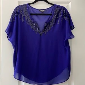 Express Purple sequence blouse
